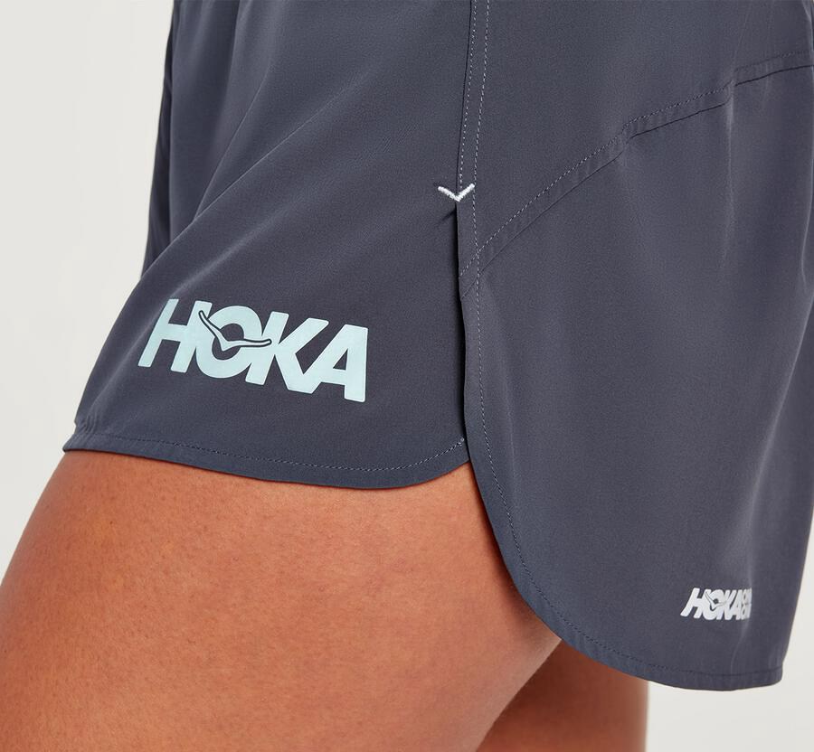 Hoka One One Womens Shorts - Performance - Blue - ZBDG69241